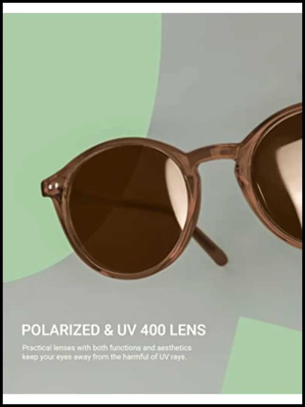 Retro 90s Small Round Polarized Sunglasses with UV400 Protection, TAC Lenses,